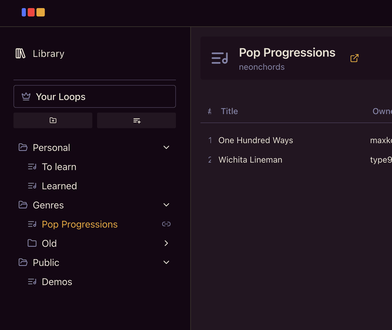Library folders and playlists